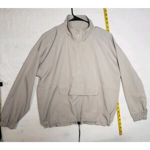 Legend Golf Jacket Pullover Detachable Sleeves Windbreaker 1/4 Zip Tan Unisex S